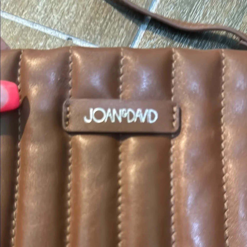 Joan & David Brown Leather Crossbody Bag with Vintage Charm